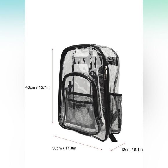 Clear Backpack  Zippered Bag - Picture 12 of 14
